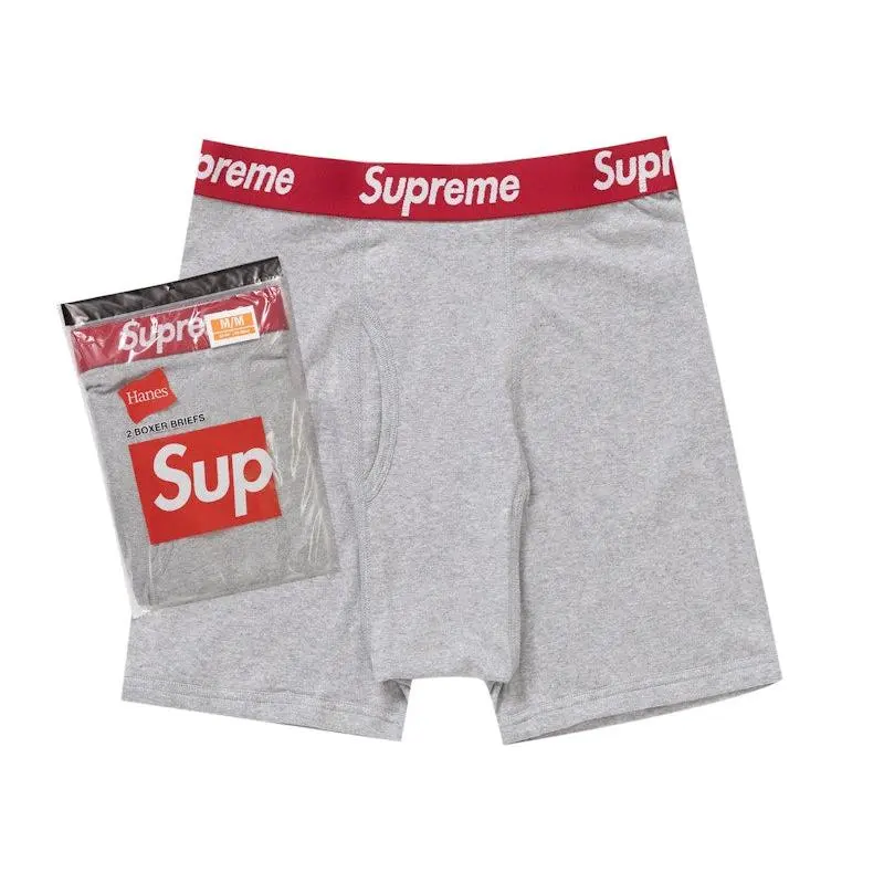 Supreme Hanes Boxer Briefs (2 Pack) Heather Grey (unisex) by StockX Supreme Hanes Boxer Briefs (2 Pack) Heather Grey (unisex) by StockX