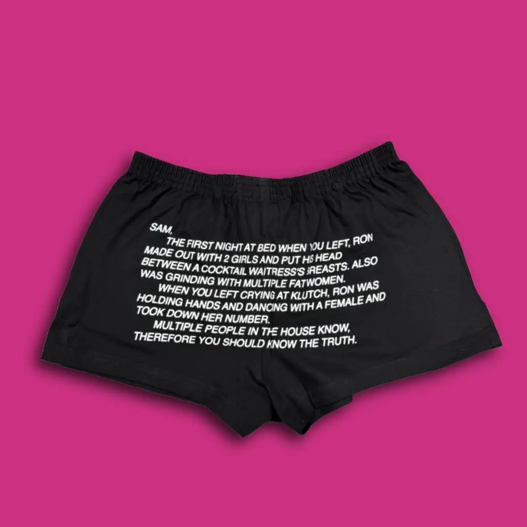 Shore Store Women's Breathable Black Fit Note Boy Shorts - "You Should Know the Truth" Edition, Versatile Bottom Outfits