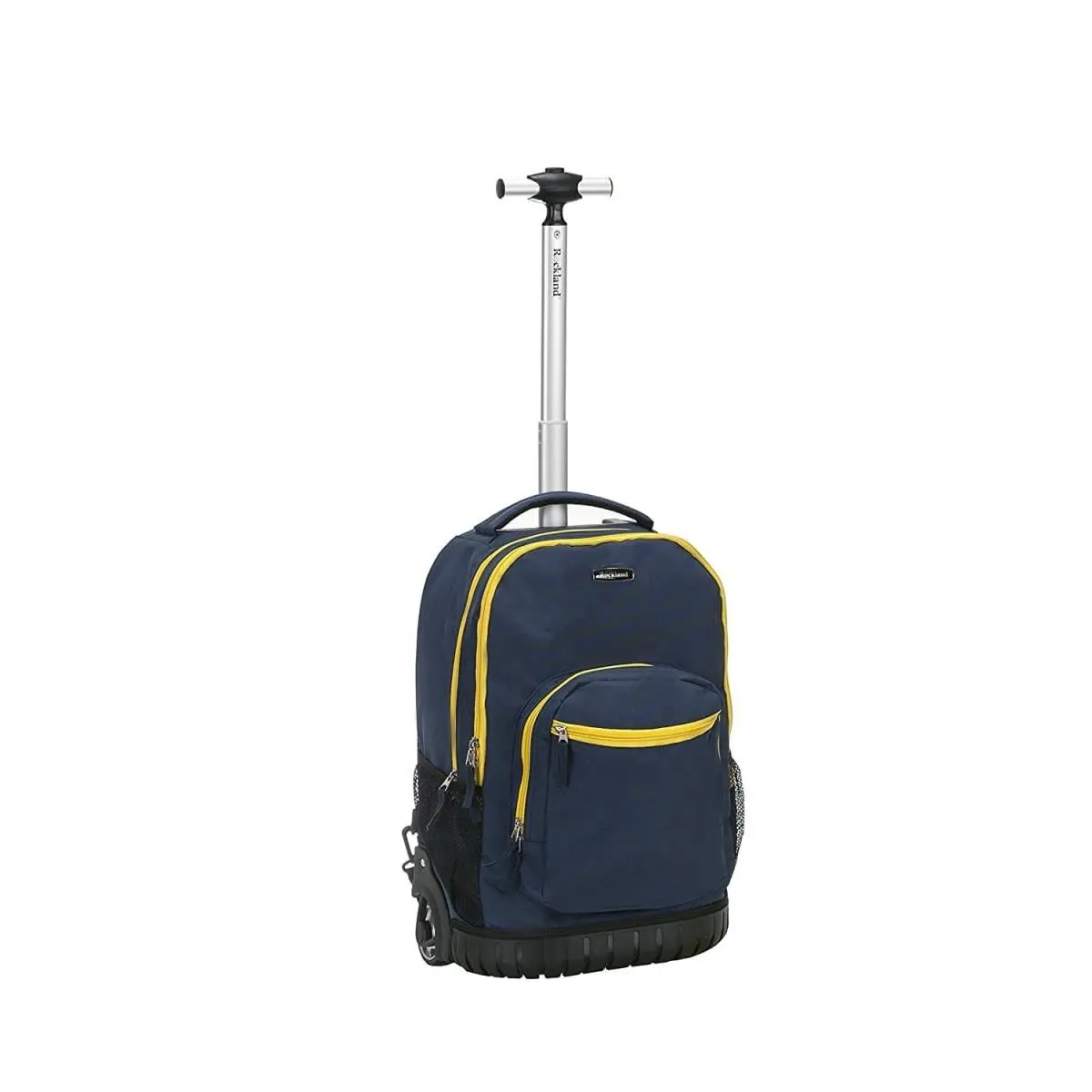 Rockland 19-Inch Navy Rolling Backpack, Durable Carry On Luggage in Polyester with Convertible Straps, Skate Wheels, and Anti-wear Base, Durable Luggage, Built-In Rollers, Padded Laptop Compartment, Portable Rolling Carry-On Luggage