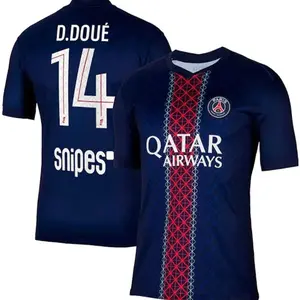 Unisex Soccer Jersey Personalized Name & Number Football Shirt Unisex Breathable Fan Style Tee 2025/2026 Home Navy