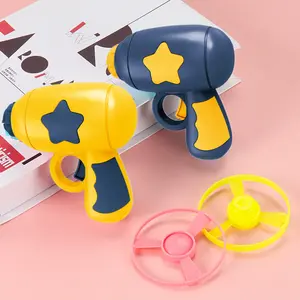 Interactive Cat Toy Flying Disc Launcher Gun with 10pcs Propellers, Safe Kitten Chasing Toy for Indoor/Outdoor Play, No Battery Needed, Stimulate Hunting Instinct