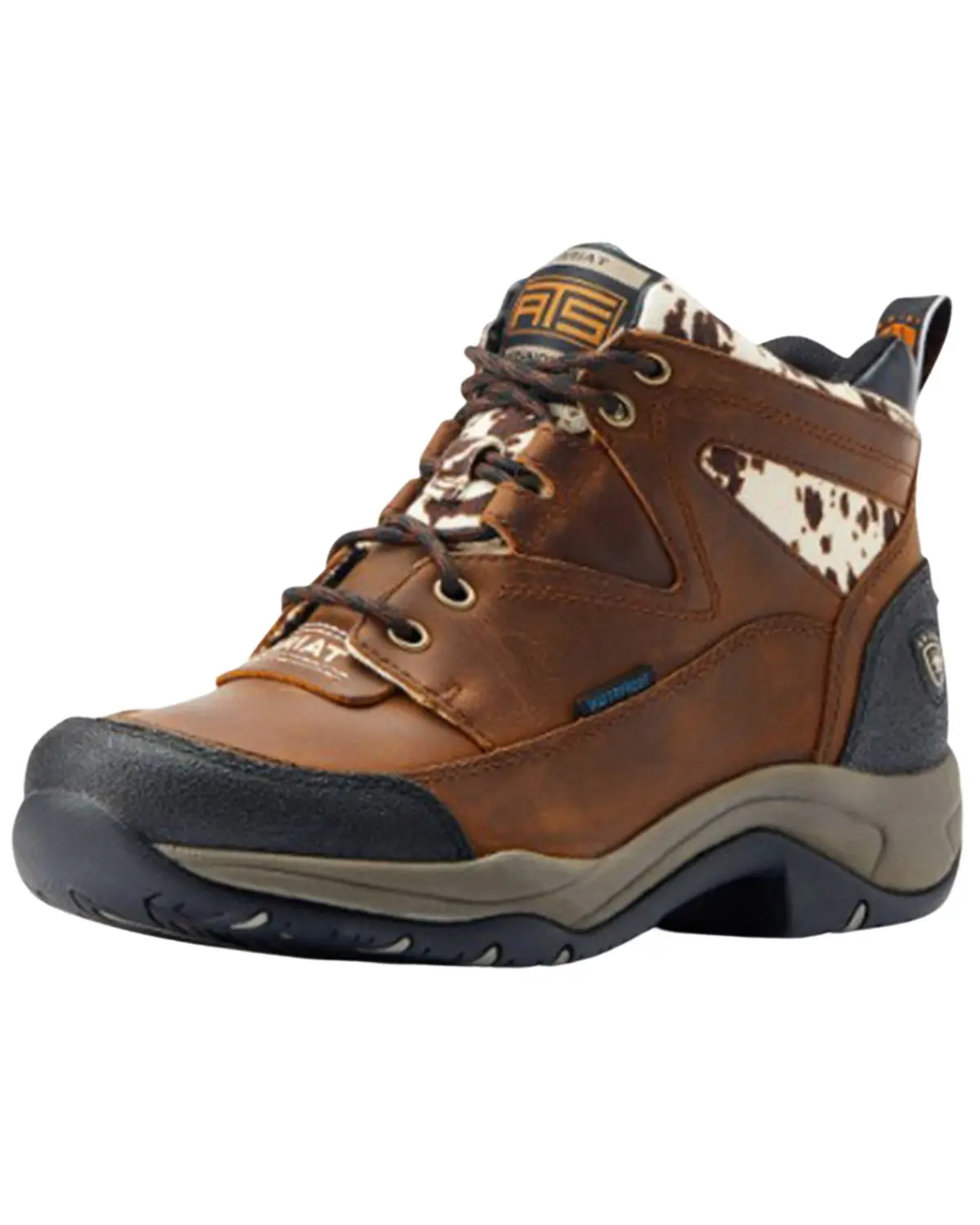 Ariat Women's Women'S Cow Print Terrain Waterproof Boot Soft Toe - 10044538