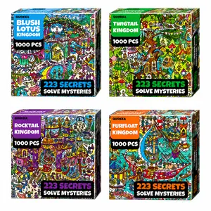 QUOKKA Bundle Set 4x1000 Piece Puzzle for Adults with Hidden Tasks -Connect All Kingdoms into One Epic World