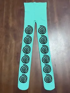 Women's Y2K Gothic Geometric Heart Flower Cloud Plaid Print Fitted Leggings, Elastic Sexy Long Pants for Spring, Summer & Fall, Ladies Fashion Aesthetic