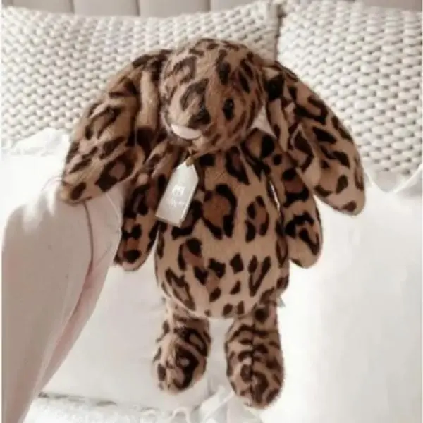 Jellycat Cobblehop Leopard Print Bunny Plush with Dust Bag NWT Stuffed Animal Cute Bunny Toy Soft Cartoon Doll