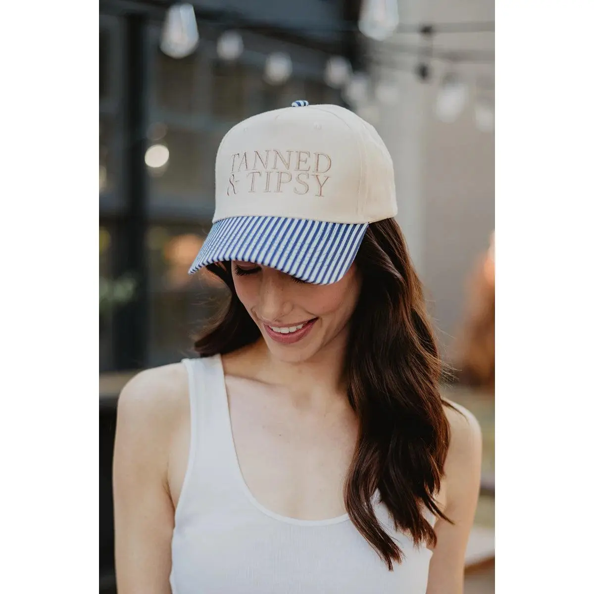 Tanned & Tipsy Vintage Hat Embroidered Comfy - TikTok Shop display picture 1