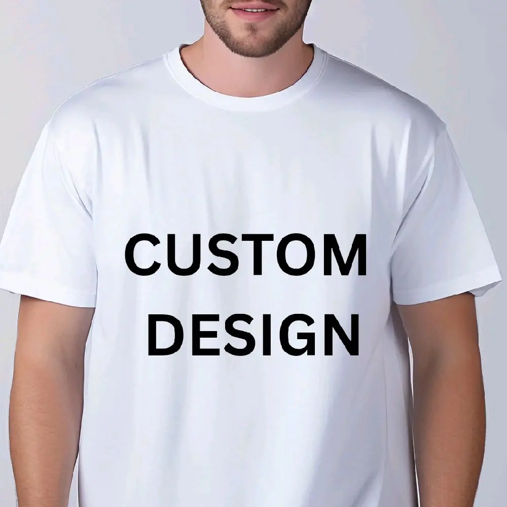 Unisex Customized T Shirt - White short sleeve shirt with Custom Design. Must contact with Design ideas and photos immediately  Top Comfort Summer Casual Tshirt Shortsleeve