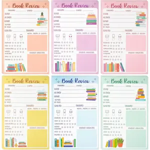 Book Review Notepad for Readers -  to School  6 Colorful Books Design Reading Journal  Notepads for Book Lovers Bookish Bookworm , Reading Log for Student Teacher Women