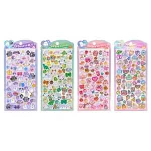 New Cute 3D Animal Stickers Set, Animal Designs, Mixed Media DIY Journal Decoration Supplies, Kids Creative Stationery Accessories, Pack of 4 Sheets, Creative Craft Kit