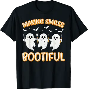 Halloween Dentist Smiles Bootiful Ghost Dental Costume Men T-Shirt - Nafeesaami Shop 30B0FJPFLF54