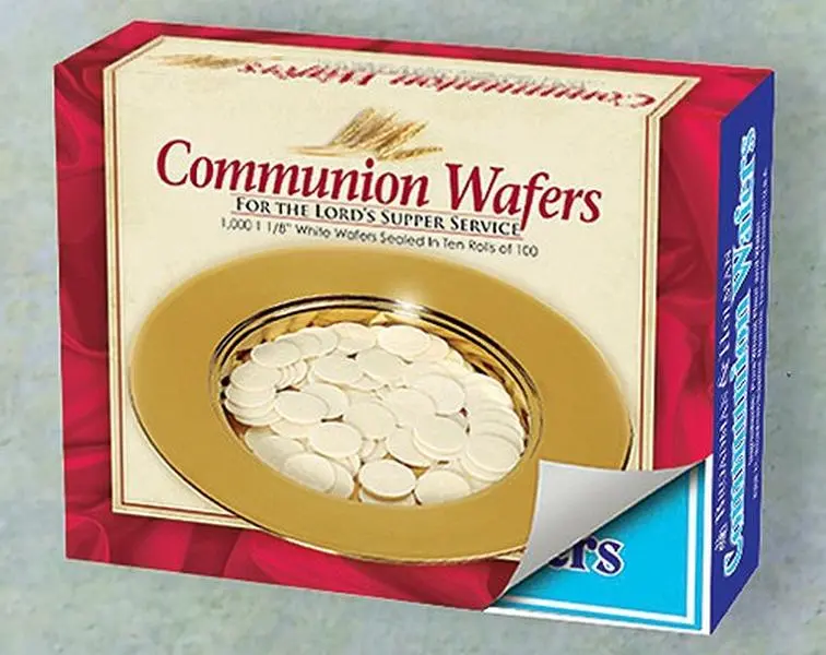 Plastic Communion Wafers - Round, White, Unleavened, Ready-to-Serve (1,000 Pieces: 10 Individual Packs of 100) - Broadman Church Supplies Staff Merchandise