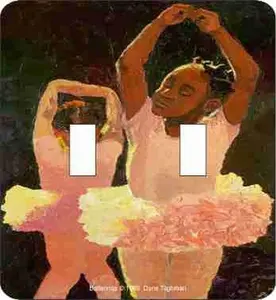Pink Ballerinas Double Switch Plate (African American Double Switch Plate)