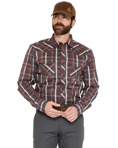 Cody James Men's Fr Mcgregor Plaid Print Long Sleeve Snap Work Shirt - Cjfrsp26w2-Rd