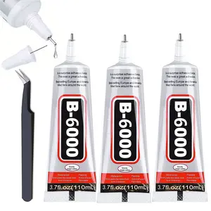3PCS 110ml B6000 Clear Multi-Purpose Adhesive Craft Glue with Precision Tip for Rhinestones Inlay Jewelry Making Mobile Phone Repair Fabric Wood and DIY Art Projects