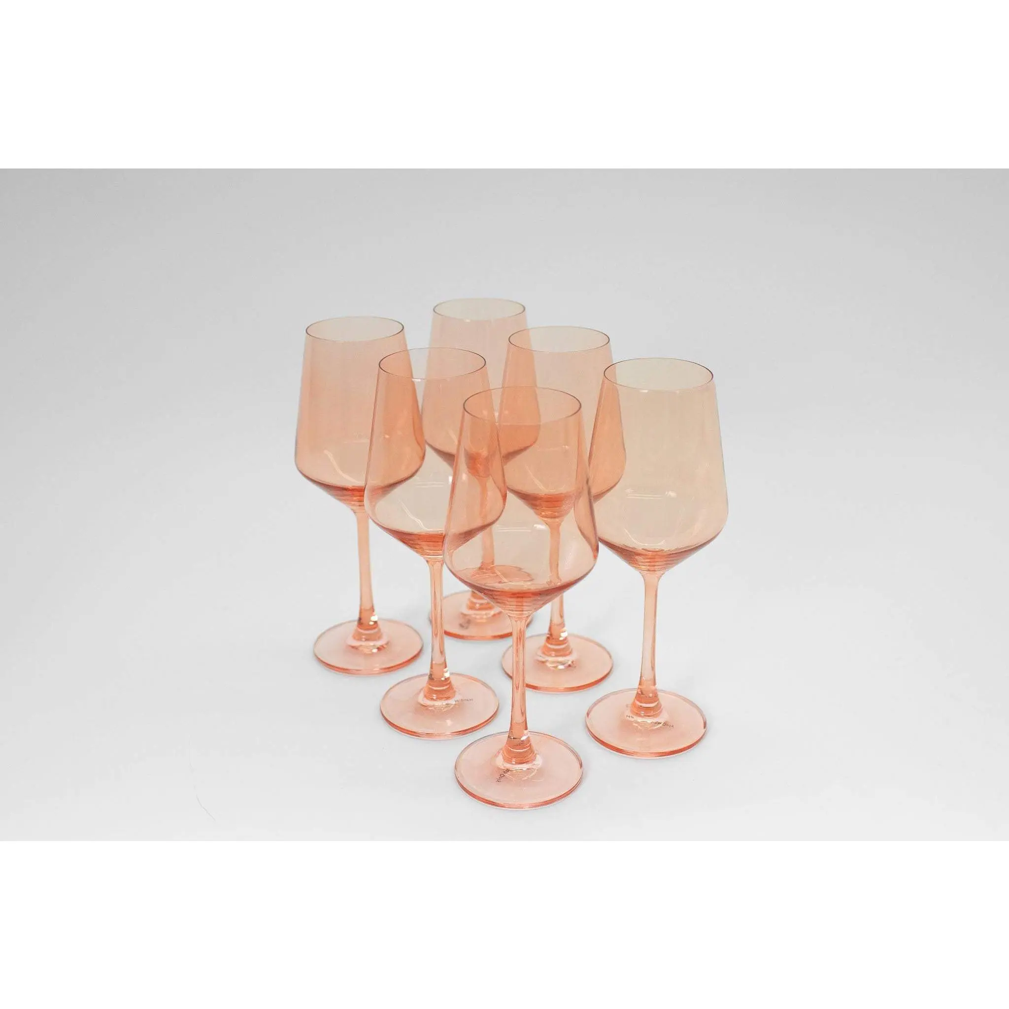 Colored Wine Glasses Set of 6 - Peach Bellini