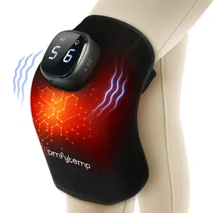 Comfytemp Cordless Knee Heating Pad for Knee Pain, 3D Knee Massager with Heat for Pain Relief, Portable Heated Knee Brace Wrap APP Control, 9 Heat 5 Vibration 3 Intensity Christmas Gift for Mom Dad
