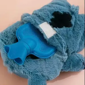 Cute Animal Plush Hot Water Bottle with Soft Fleece Cover - Safe Leakproof & Washable, Relieve Menstrual Cramps, Neck Shoulder Back Pain, Winter Bed Warmer Stuffed Toy
