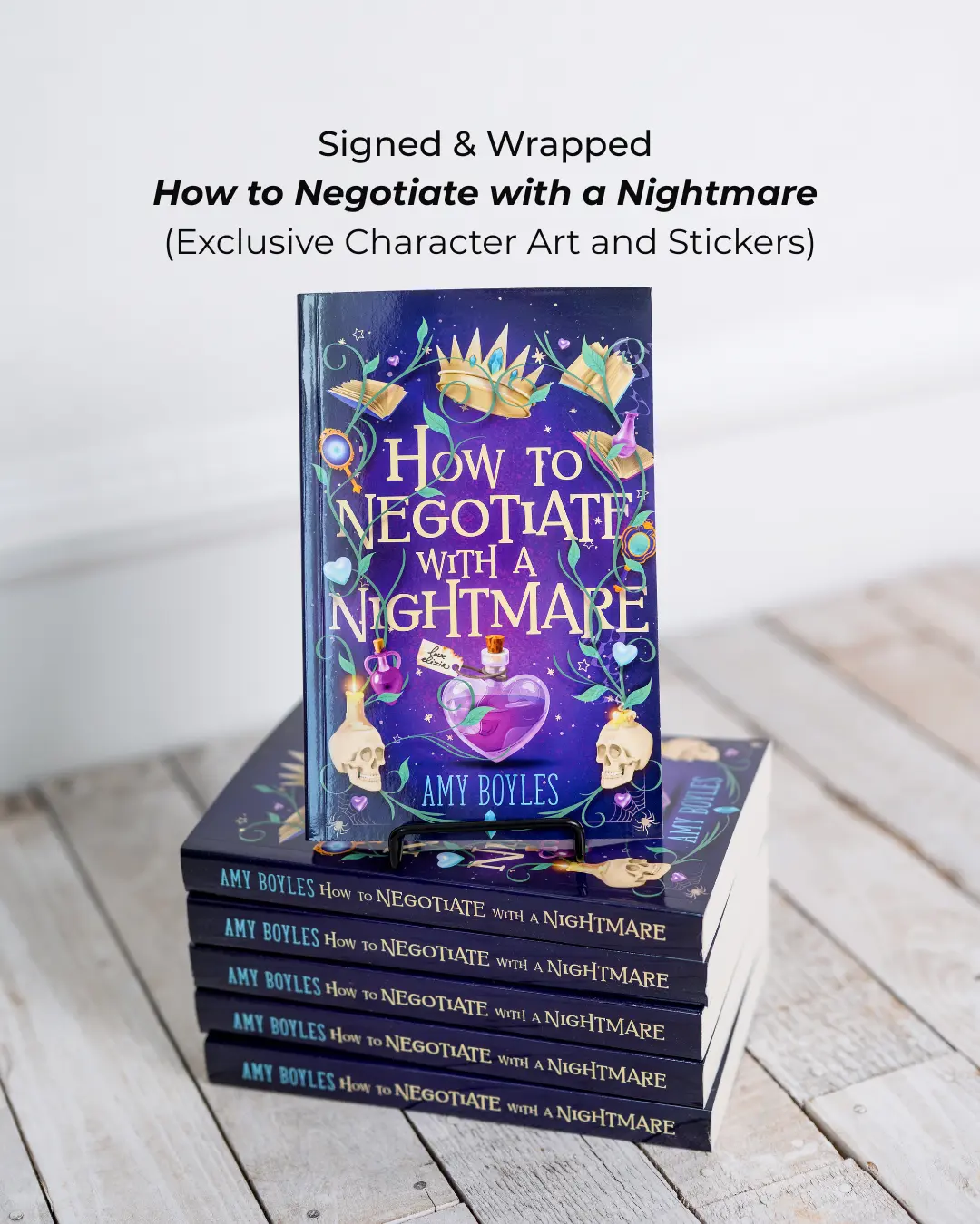Signed & Wrapped Paperback Copy of “How to Negotiate with a Nightmare” (Exclusive Character Art + Stickers)