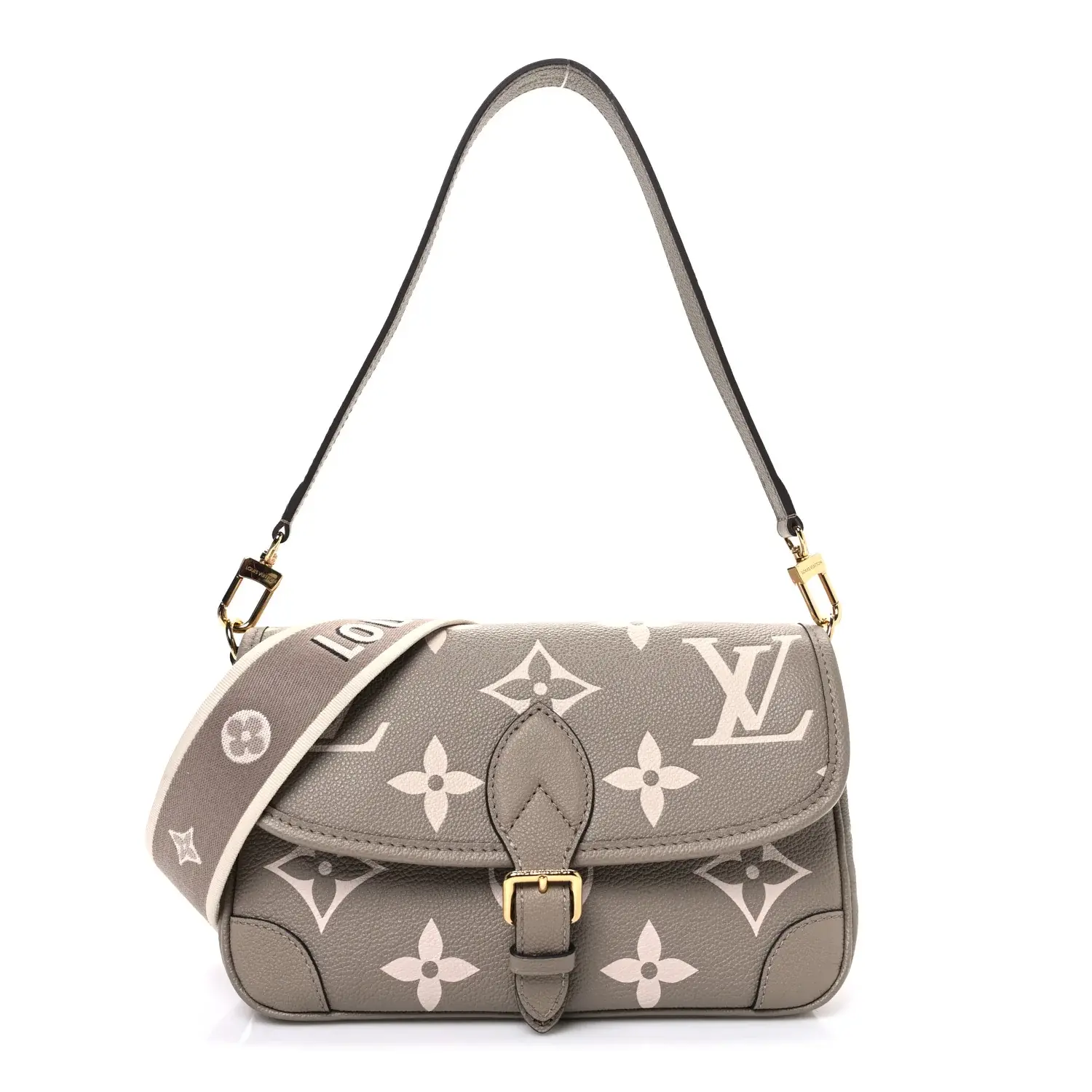 Pre-owned Louis Vuitton Leather Shoulder Bags Empreinte Monogram Giant Diane Tourterelle Creme 4000017232070