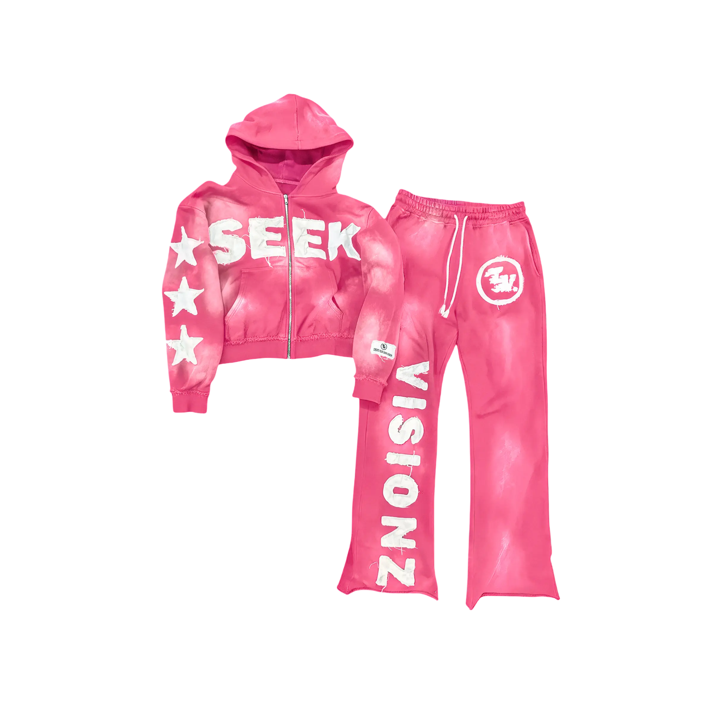 SEEK パーカー SEEK VISIONZ SET - Hoodie & Pants with Bold Prints, Long Sleeve