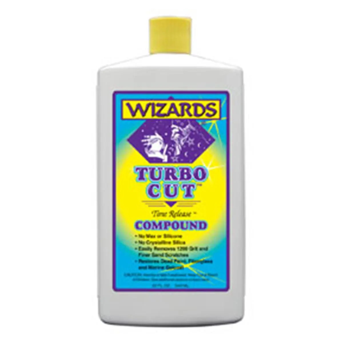 212 MAIN Wizard 11044 Liquid Turbo Cut & Polish Compound, 32oz Water-Based Formula, Fast Cut on Dead Paint, Removes 1000 Grit or Finer Sand Scratches, High Gloss Finishing, No Wax/Silicone/Crystalline Silica, Non-Greasy, No Staining Single Stage Solution