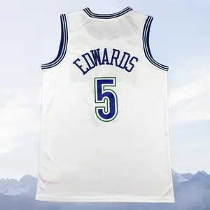 Anthony stitched Basketball Jersey Men's Sleeveless White
