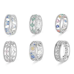 925 Silver Hollow Ring, Minimalist Style, Lucky Ring, Perfect for Women, Jewelry, Gift Fashion Hand Jewelry