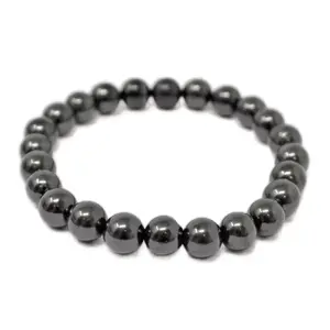 Shungite Polished Bracelet for EMF Protection - Natural Gemstone from Karelia, Russia