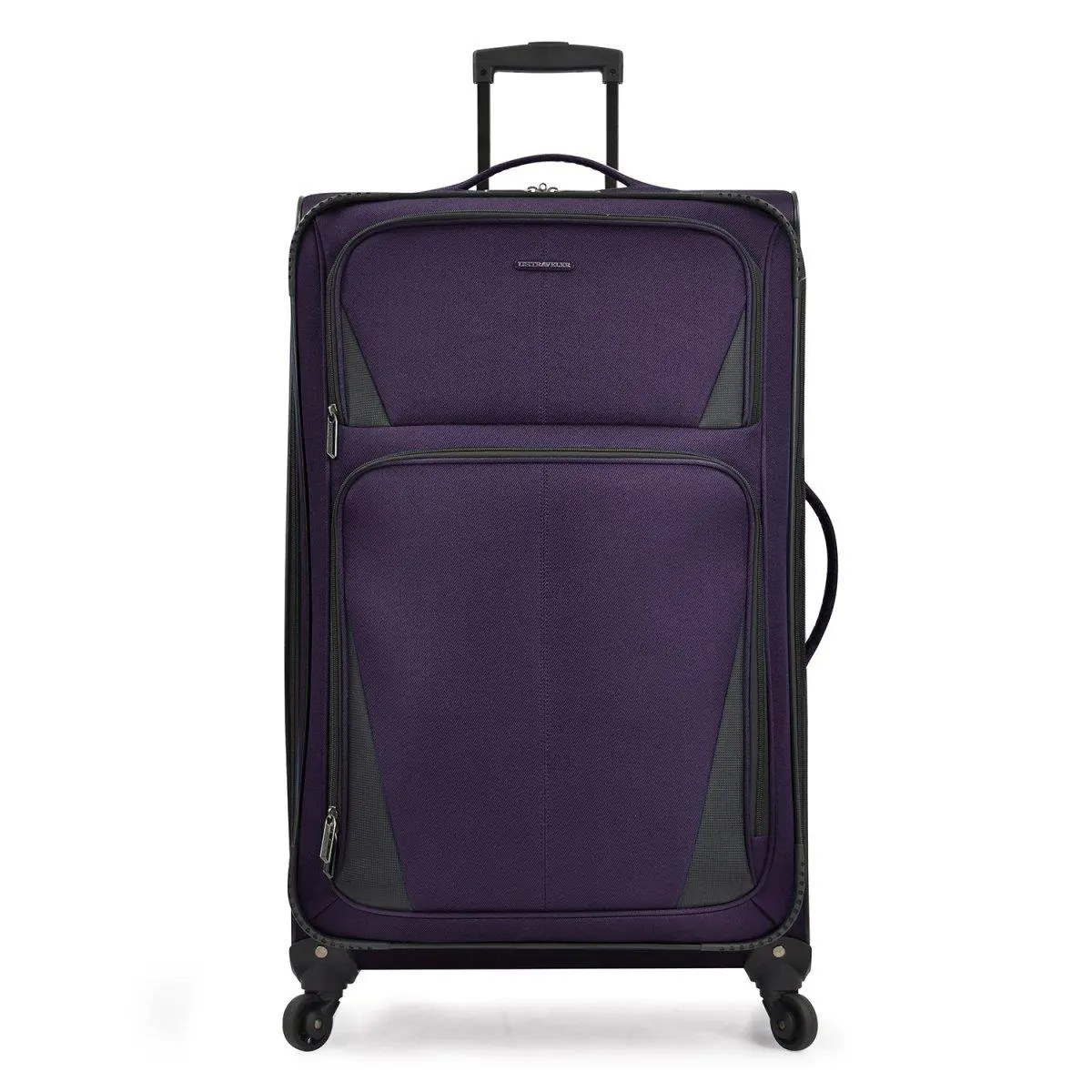 U.S Traveler US08125L31 31 in. Durable Roller Style Telescoping Wheels Expandable Softside Checked Large Aviron Bay Spinner Luggage, Purple, Durable Checked Luggage, Roller Style Checked Luggage