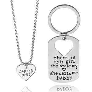 She Calls Me Daddy Key and Necklace Set