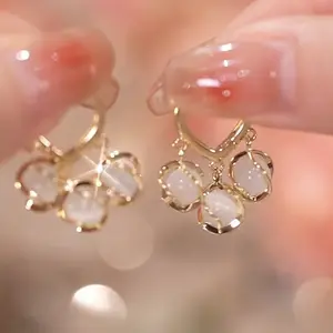 Round Beaded Pendant Earrings, Shiny Design, Fashionable & Unique Accessories, Women's Fashion Earrings