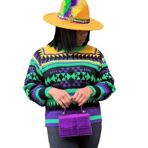 ALPINE MARDI GRAS SWEATER/VT81733 Black Multi