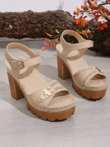 New Women's Summer Sandals, Elegant PU Leather High Heel, Metal Buckle, Comfortable Fashion, All Seasons, Less Than Ankle Height