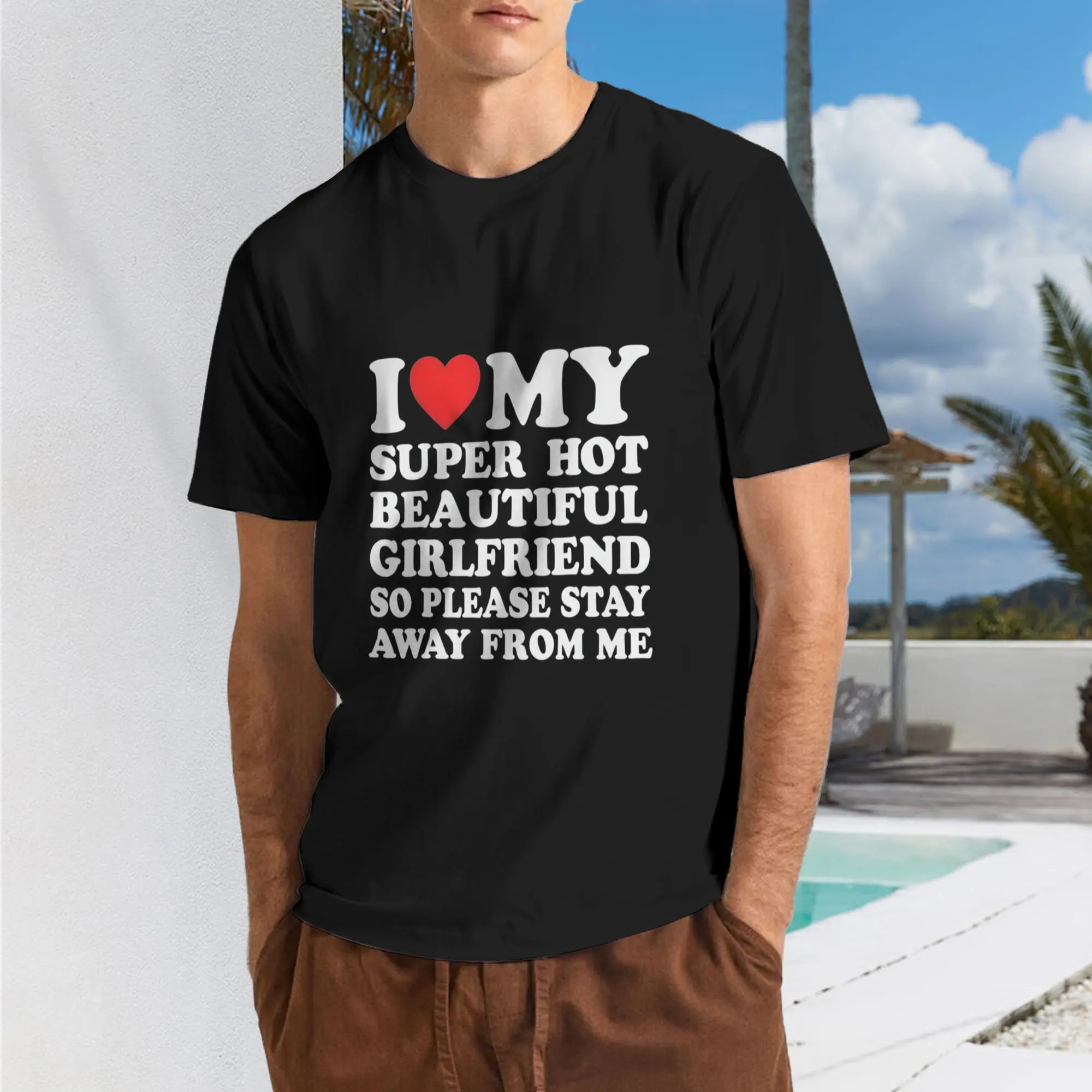 Men's Graphic Print Tshirt in Soft Cotton, Breathable Short-Sleeve Crew Neck for Everyday Wear, Ideal Boyfriend Gift, Text, M, Tops, Shortsleeve, Round Neck, Casual Fit, Light Short Sleeves, T-Shirt, Classic, Stylish, Boyfriends