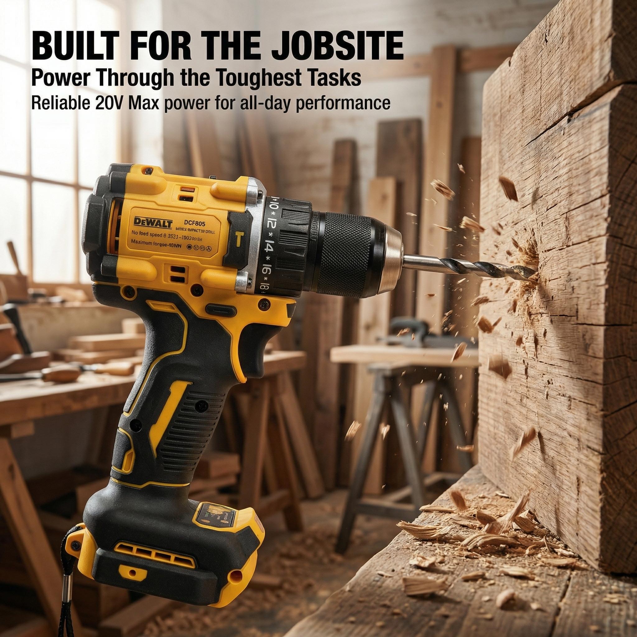 DeWalt DCF805 20V Brushless Impact Driver for Fastening and Installation with 90Nm Torque Output