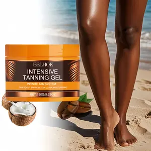EELHOE Intensive Tanning Gel 150g Quick-Drying Black Self-Tanning Lotion Fast-acting for All Skin Types Natural-looking Self-tanner for Men & Women Ideal for Halloween & Christmas Daily Essential