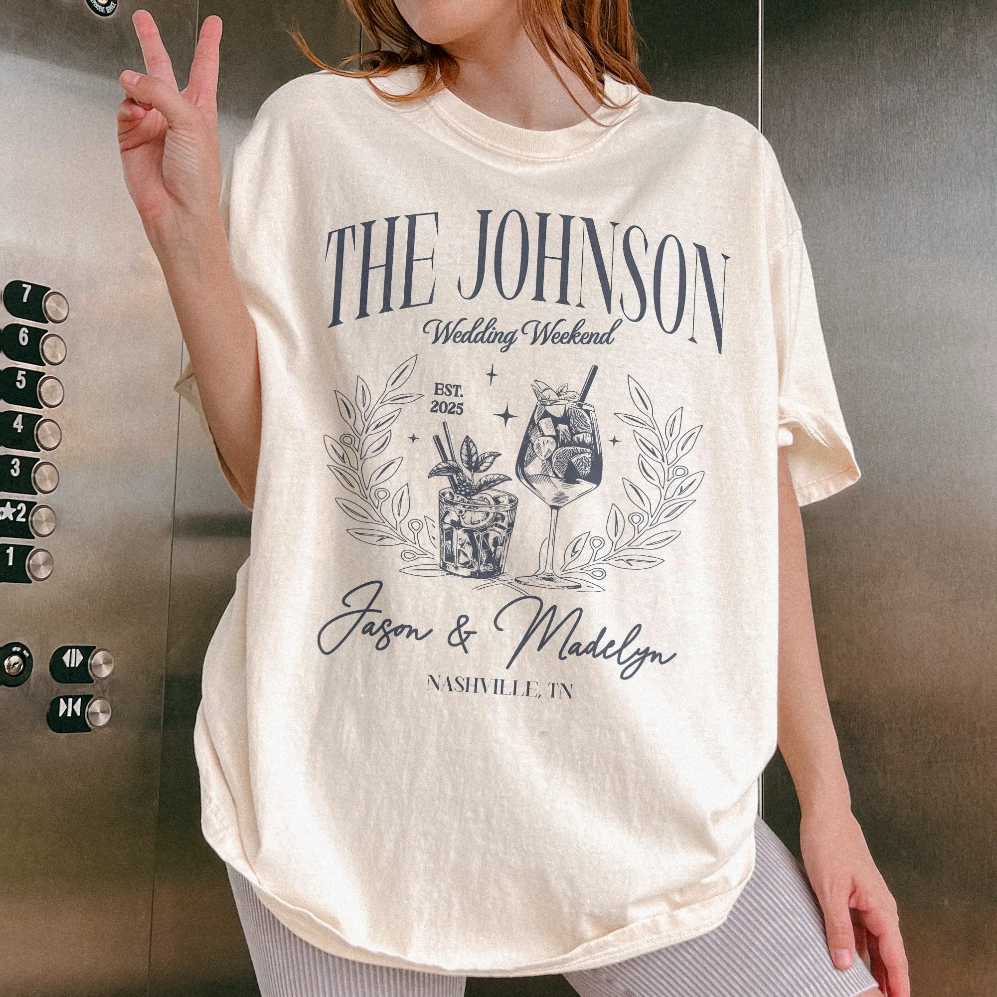 Personalized Wedding Weekend Shirts, Custom Location Bridal Party Tshirt, Cocktail Social Club Matching Tee, Bride and Groom Shirt Guest Gifts Garment Womenswear