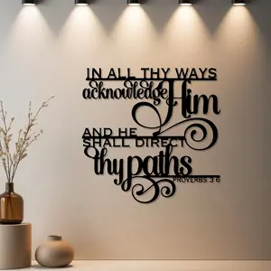 1pc Proverbs Scripture Metal Wall Art, Stylish Religious Home Decor, Statue Mural with Rust-Resistant Finish - Ideal Gift for Bridal Shower, Birthday, Housewarming, Anniversary - Metal Wall Sculptures