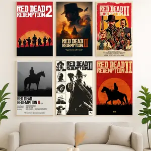 Red Dead Redemption 2 Poster, RDR Posters, Video Game Poster， game poster, collectible gift, game enthusiast poster, player poster, suitable for bedroomliving roomgame room