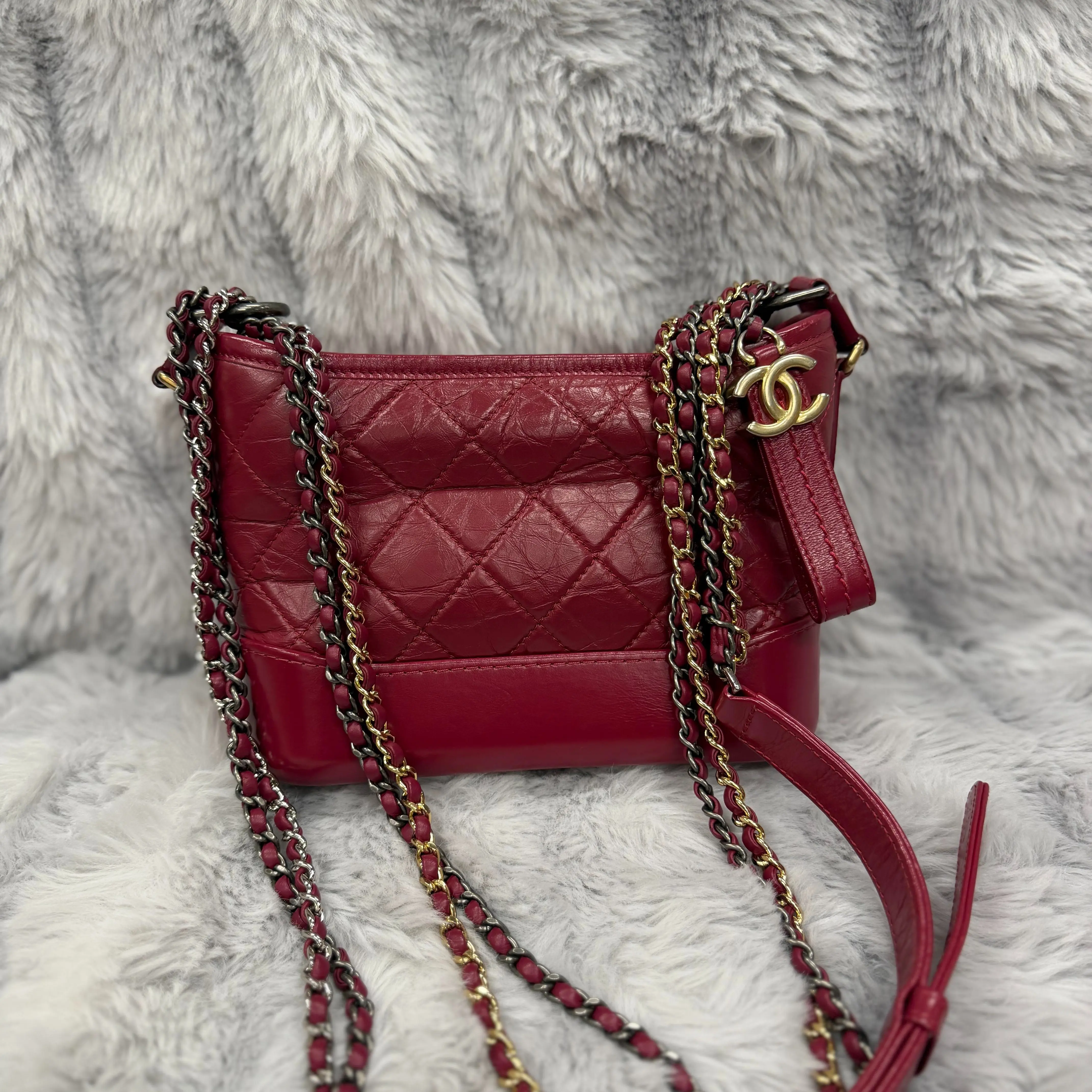 Pre-owned CHANEL leather Shoulder Bags Quilted PM Gabrielle Hobo Bag XiaoTang0208