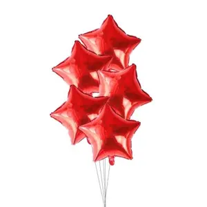 5 18in red star balloons