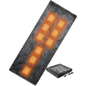 Heated Sleeping Bag Liner for Camping - Heated Blanket for Camping Portable Heating Sleeping Bag Pad 3 Adjustable Temperature Levels with 9 Heating Zones f