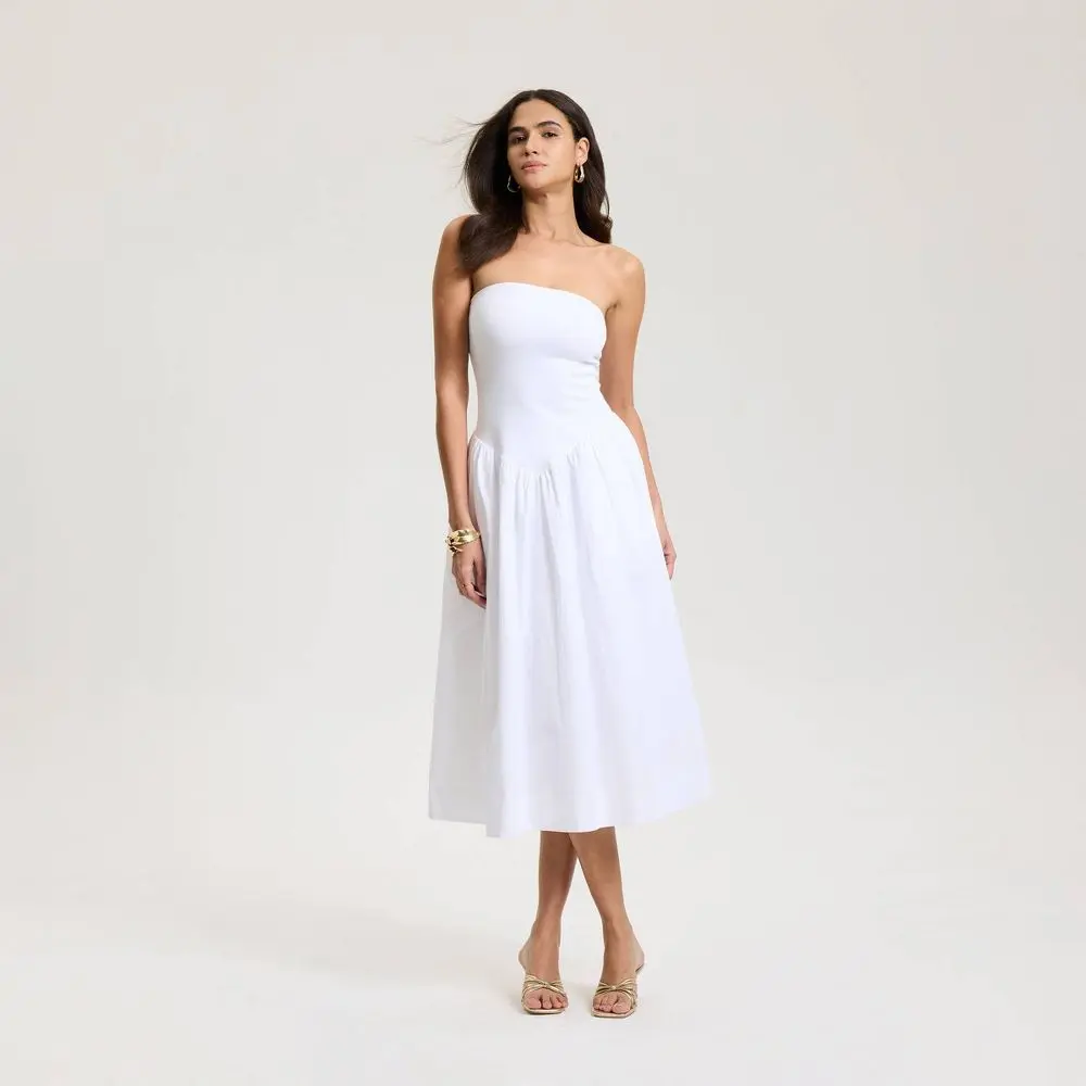 A New Day Women's Tube Knit Maxi Dress Fresh White M