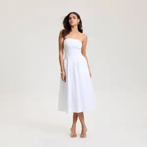 Women's Tube Knit Maxi Dress - A New Day Fresh White M