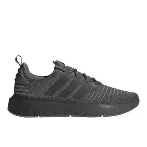 adidas Mens Swift Run Lace Up Sneakers Shoes Casual - Black