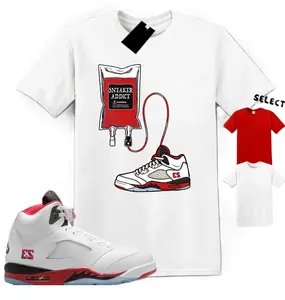 5 Fire Red Shirt, Red Shirt to Match Jordan 5 Fire Red, Gildan 5000 Unisex Shirt 100% Cotton, All Season Comfortable