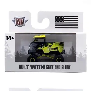M2 Machines 1:64 1960 Volkswagen Type 2 Pickup Freedom Edition Built With Grit And Glory Diecast Model Car