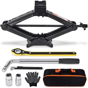 2 Ton (4409 lbs) Scissor Car Jack Kit with Lug Wrench, Universal Tire Jack and Tire Changing Tool Kit for Car and SUV Emergency Use