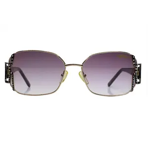 Caviar M2608 Gold Purple Austrian Crystals Luxury Sunglasses -Wo