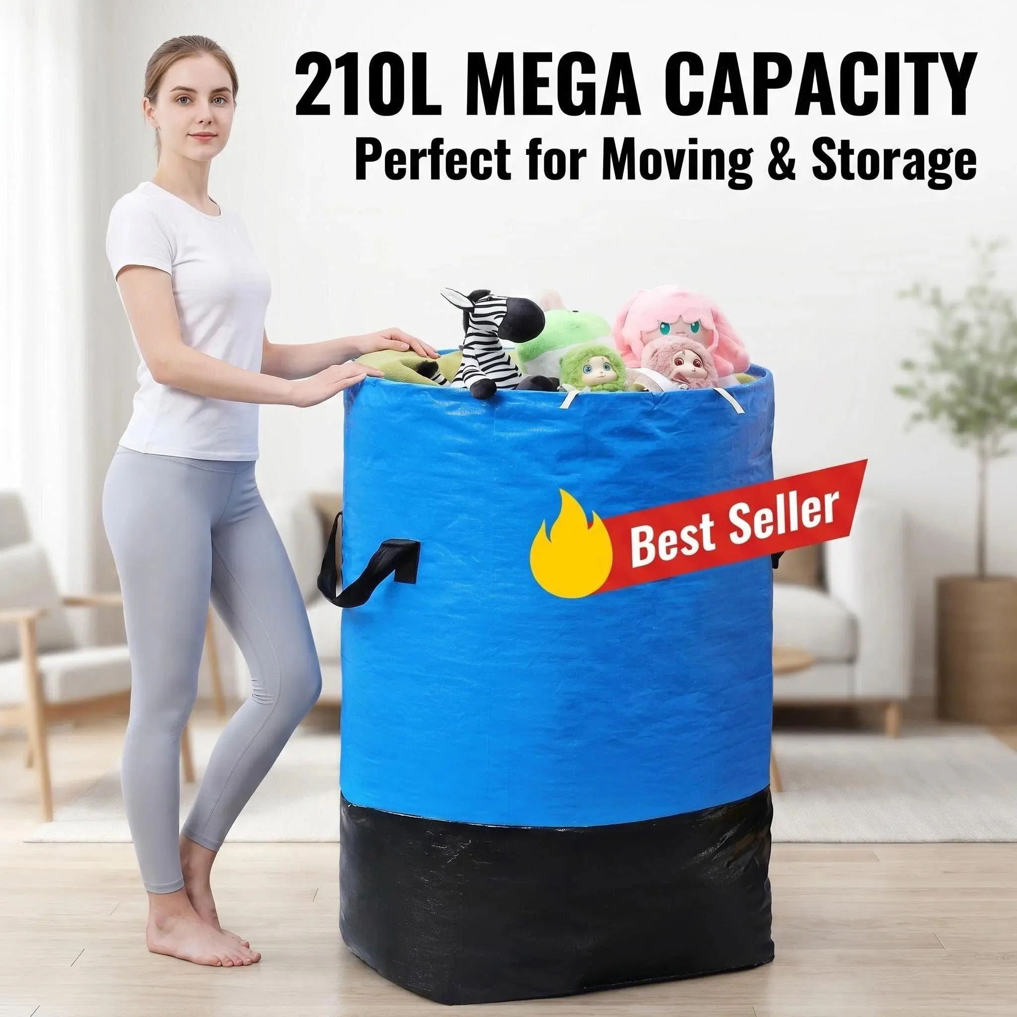 Large Capacity Moving Storage Bag, Extra Large Luggage Bag, Waterproof with Handle and Drawstring, Foldable for Travel and Dorms, Multi Purpose Storage, Multifunctional Storage Bag